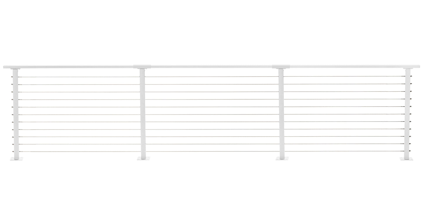 14 ft. Deck Cable Railing, 36 in. Base Mount, White , Stainless