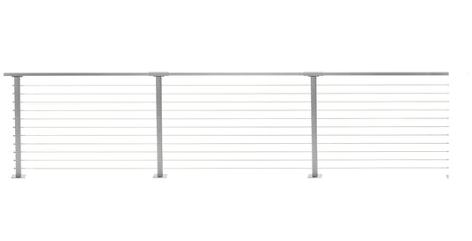 46 ft. Deck Cable Railing, 36 in. Base Mount, Grey , Stainless