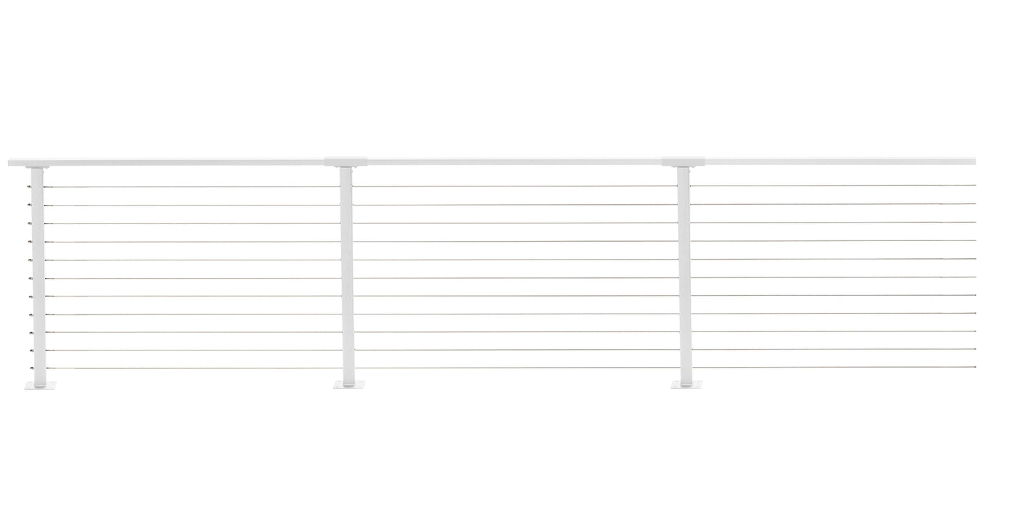 45 ft. Deck Cable Railing, 36 in. Base Mount, White