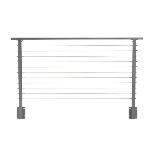 5 ft. Deck Cable Railing, 36 in. Face Mount, Grey , Stainless