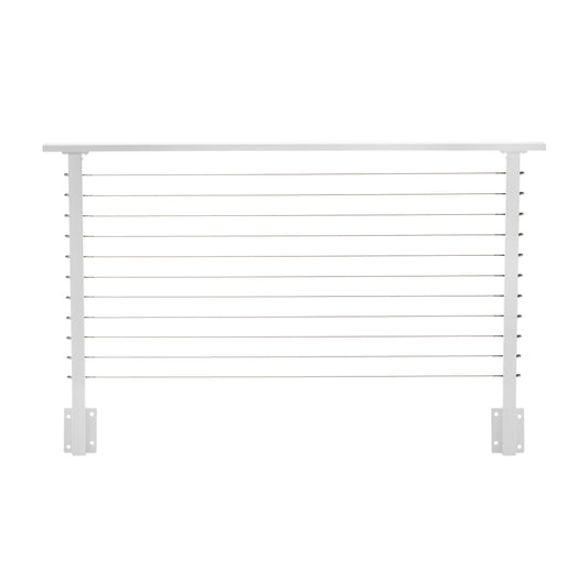 5 ft. Deck Cable Railing, 36 in. Face Mount, White , Stainless