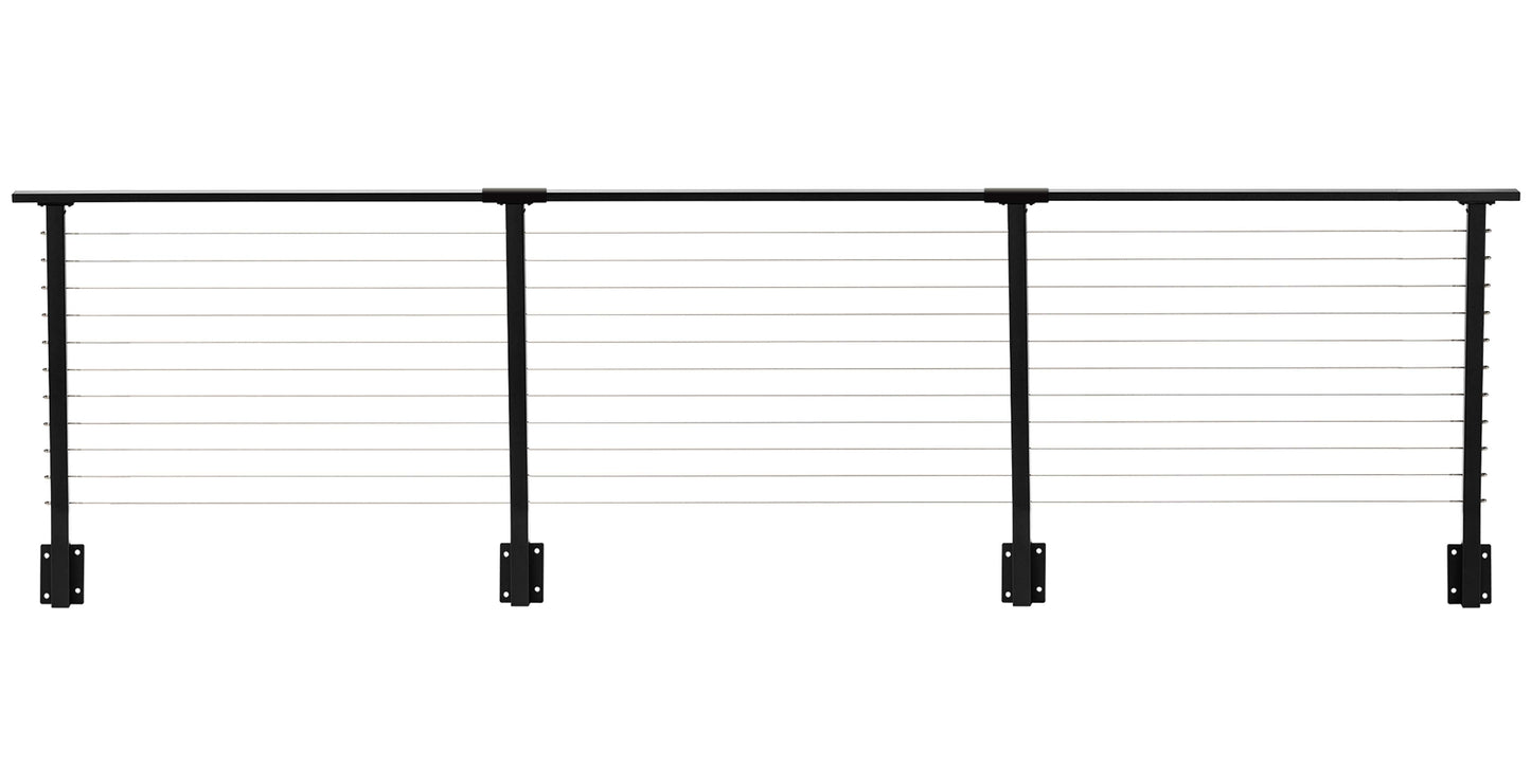 13 ft. Black Deck Cable Railing 36 in. Face Mount