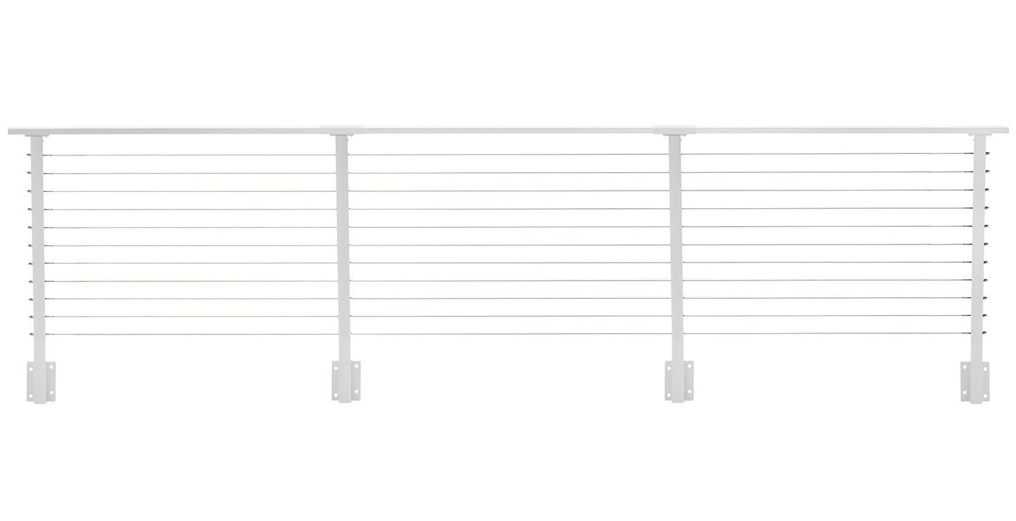 13 ft. Deck Cable Railing, 36 in. Face Mount, White , Stainless
