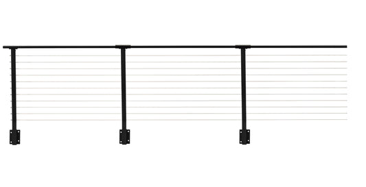 51 ft. x 36 in. Black Deck Cable Railing, Face Mount , Stainless