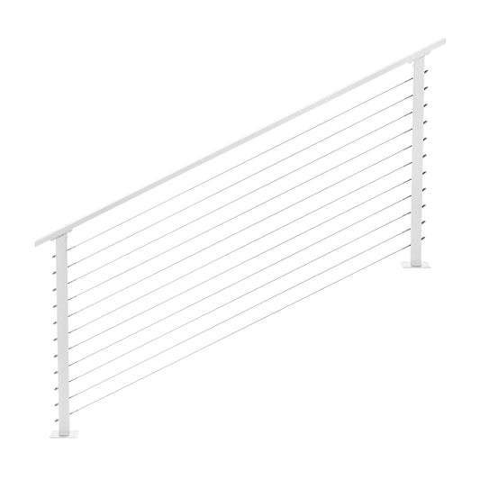 5 ft. White Stair Cable Railing , Stainless