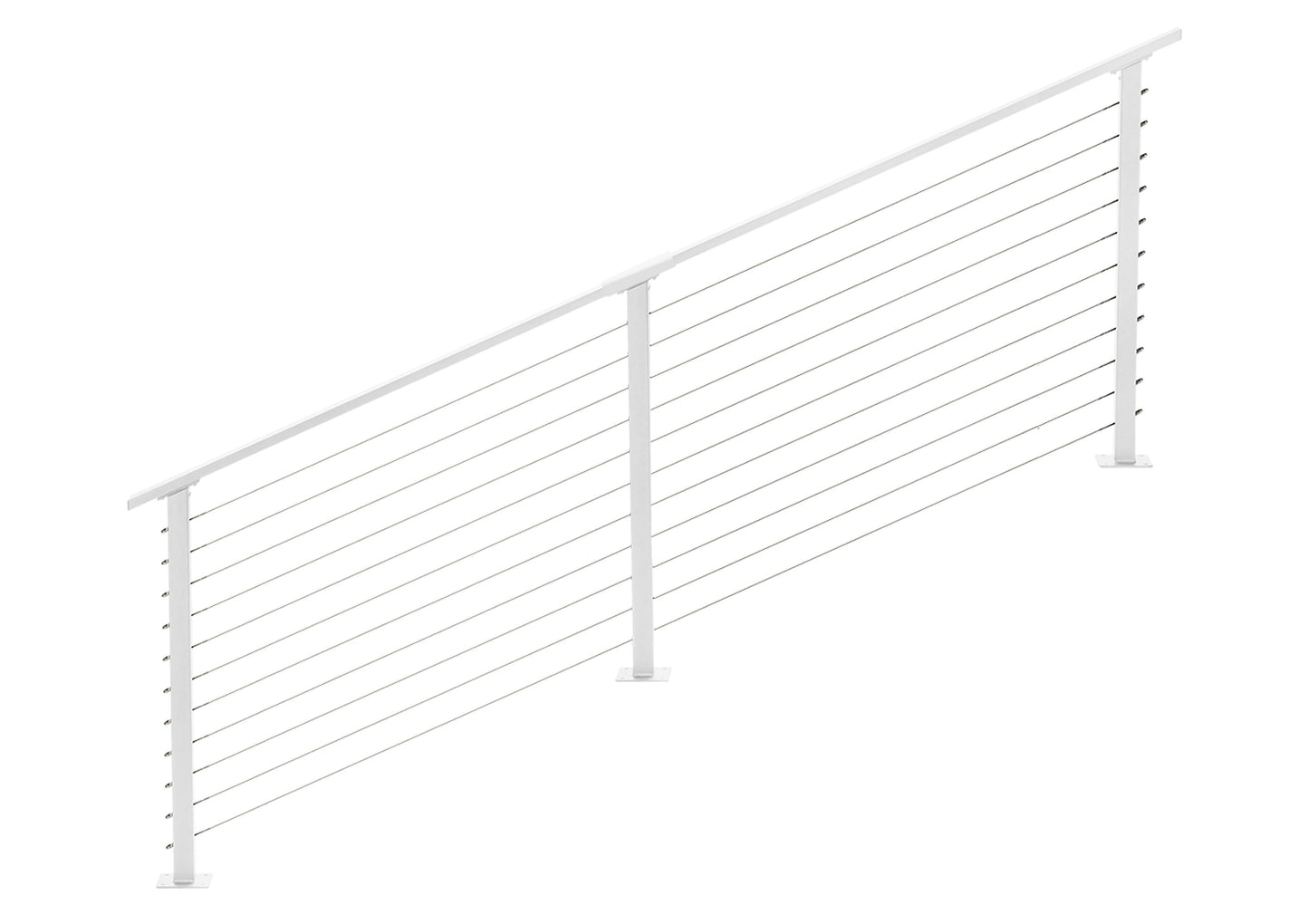 10 ft. Stair Cable Railing, 36 in. Base Mount in White