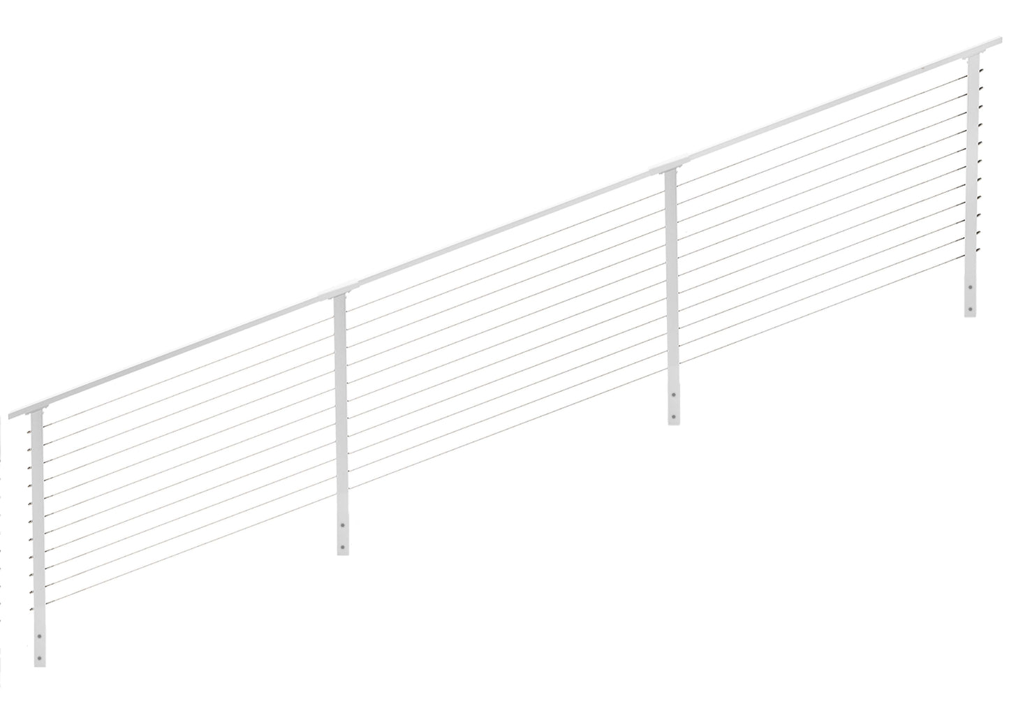 17 ft. Stair Cable Railing, 36 in. Face Mount, White
