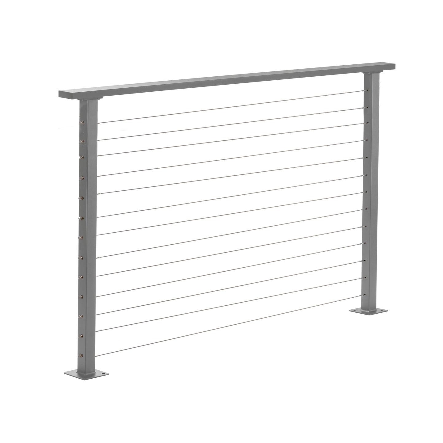 5 ft. Deck Cable Railing, 42 in. Base Mount, Grey , Stainless