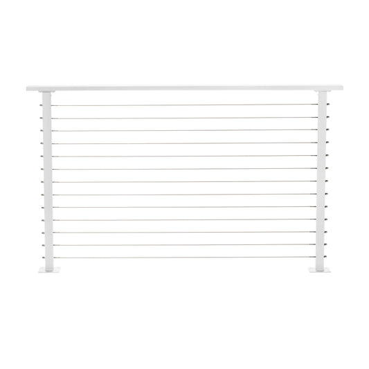 5 ft. Deck Cable Railing, 42 in. Base Mount, White , Stainless