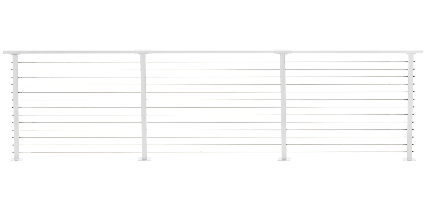 17 ft. Deck Cable Railing, 42 in. Base Mount, White , Stainless