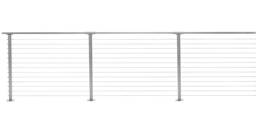 50 ft. x 42 in. Grey Deck Cable Railing, Base Mount