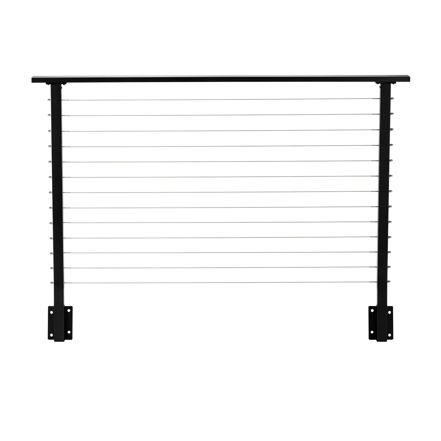 5 ft. Deck Cable Railing, 42 in. Face Mount, Black , Stainless