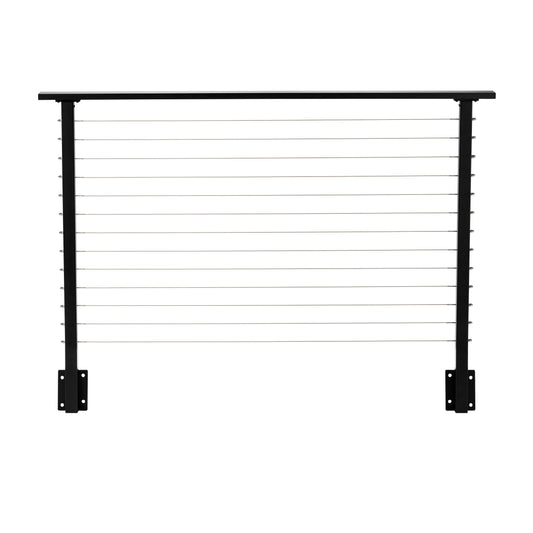 5 ft. Deck Cable Railing, 42 in. Face Mount, Black , Stainless