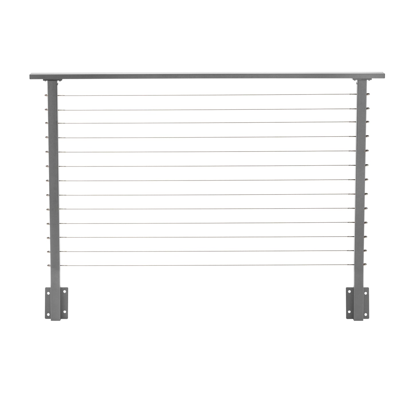 5 ft. Deck Cable Railing, 42 in. Face Mount, Grey , Stainless