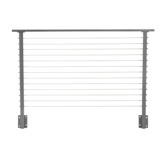 5 ft. Deck Cable Railing, 42 in. Face Mount, Grey , Stainless
