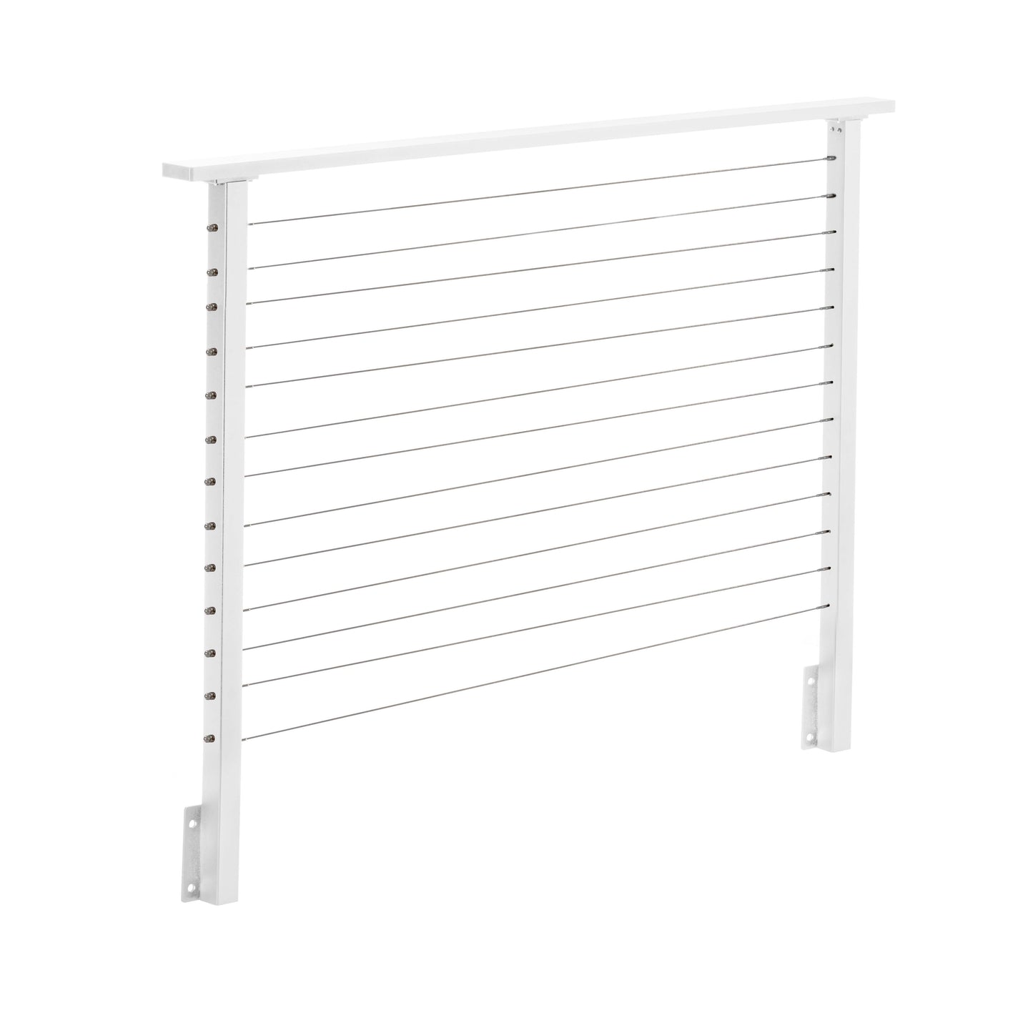 5 ft. Deck Cable Railing, 42 in. Face Mount, White , Stainless