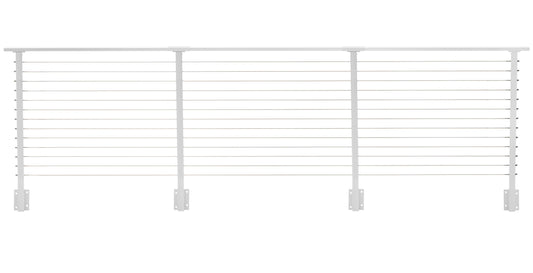 16 ft. Deck Cable Railing, 42 in. Face Mount in White , Stainless