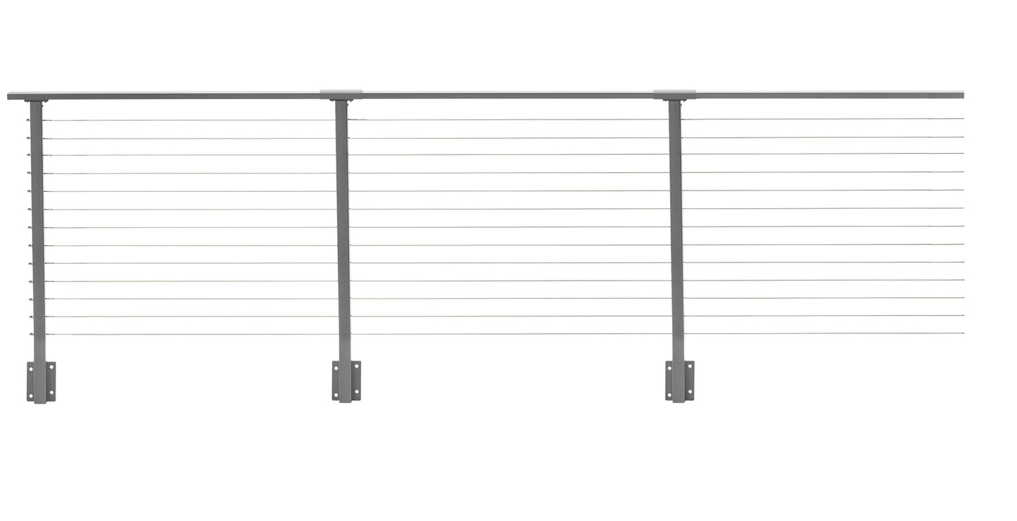 51 ft. Grey Deck Cable Railing 42 in. Face Mount , Stainless