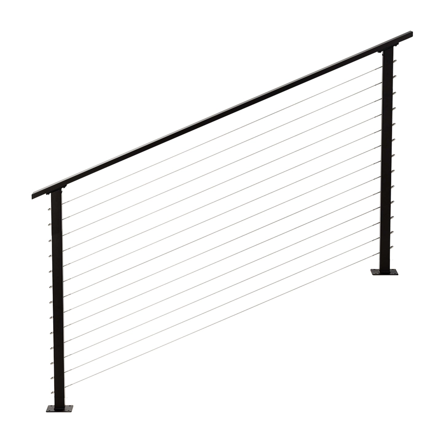 5 ft. Stair Cable Railing, 42 in. Base Mount, Black , Stainless