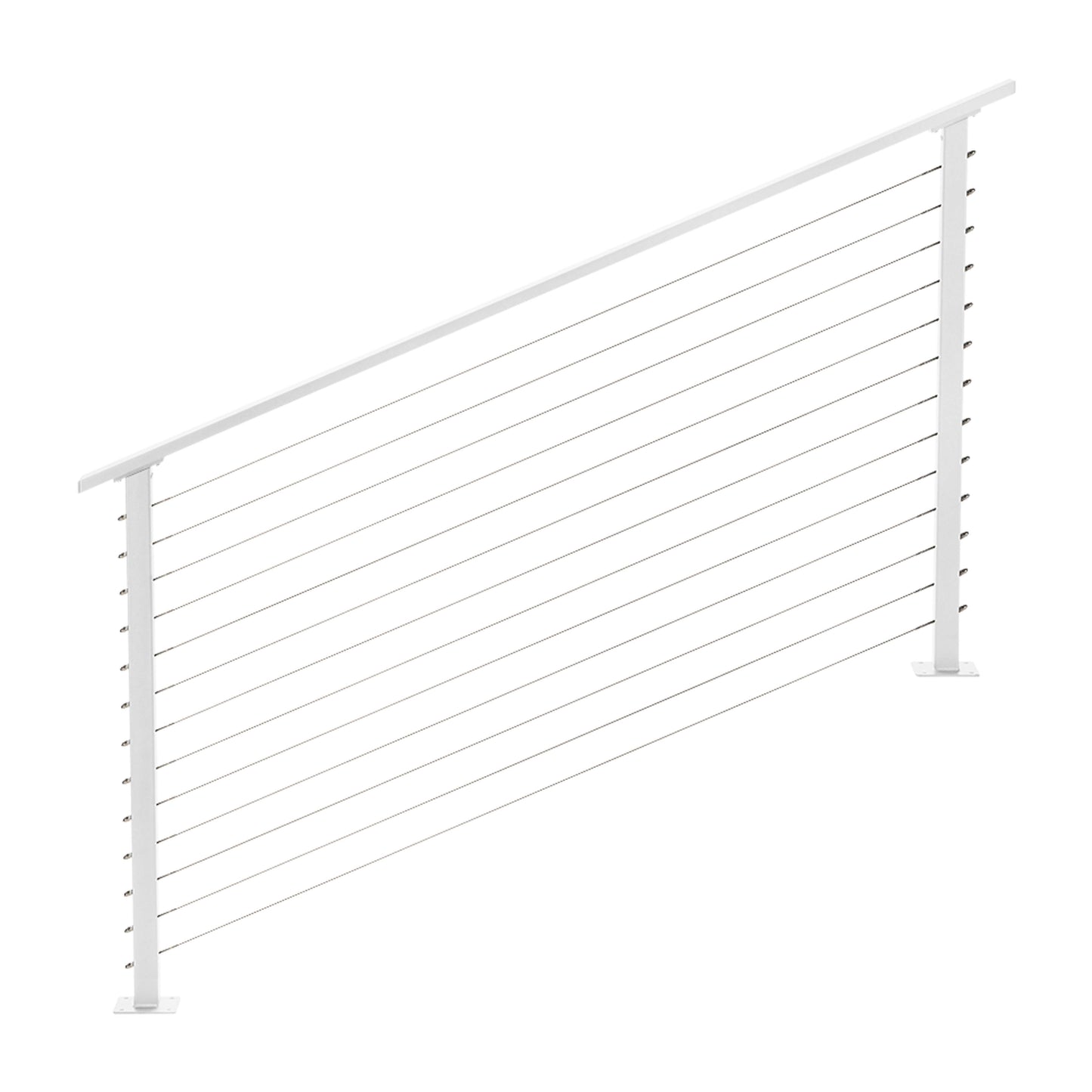 5 ft. Stair Cable Railing, 42 in. Base Mount, White , Stainless