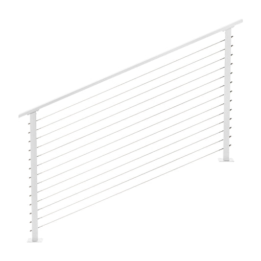 5 ft. Stair Cable Railing, 42 in. Base Mount, White , Stainless