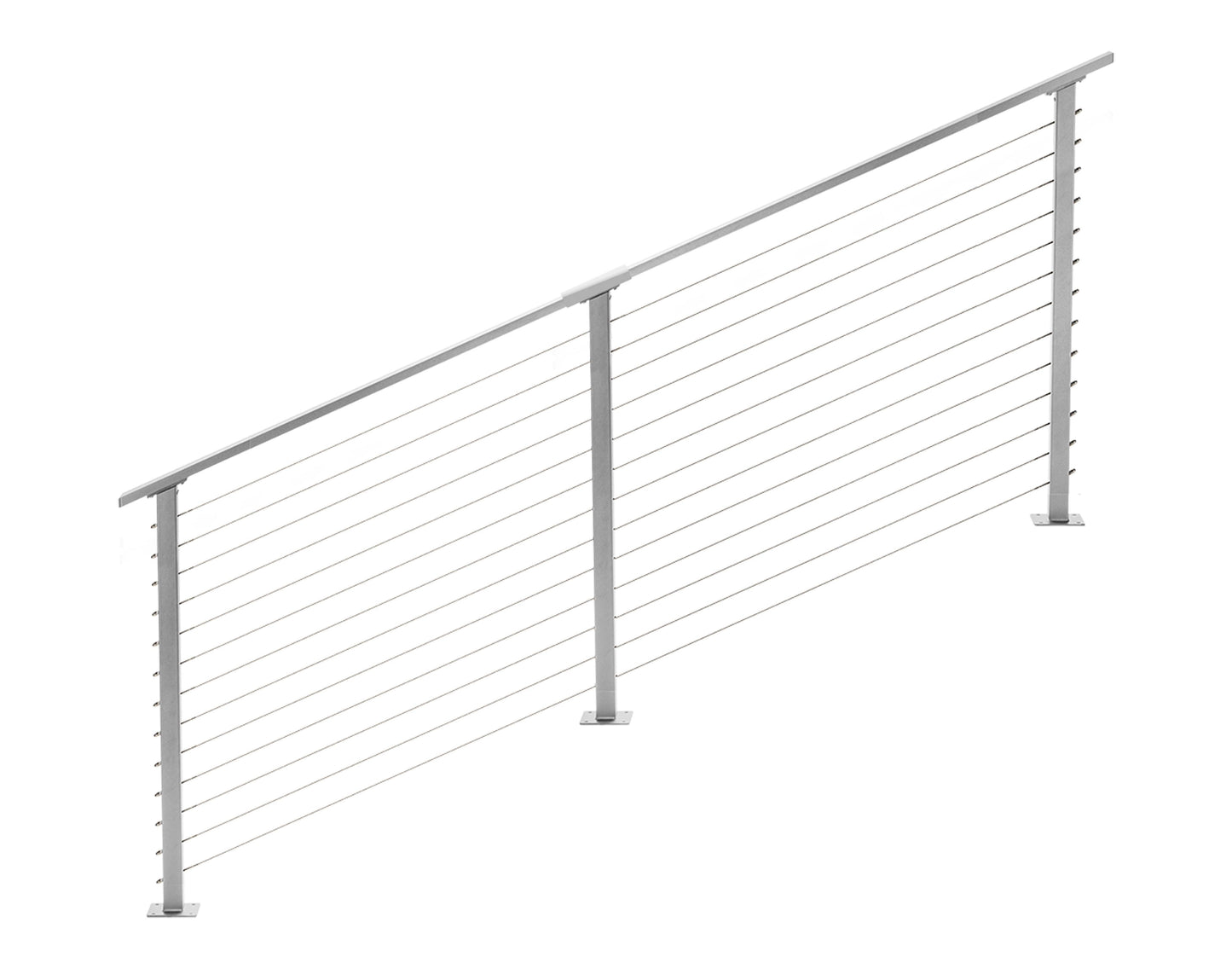 10 ft. Stair Cable Railing, 42 in. Base Mount, Grey