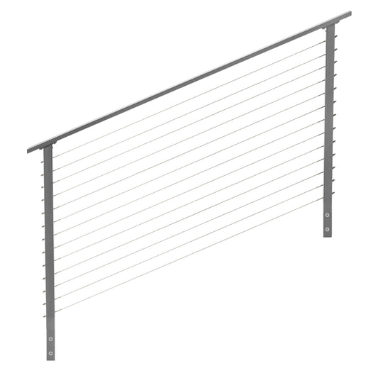 5 ft. Stair Cable Railing, 42 in. Face Mount, Grey , Stainless