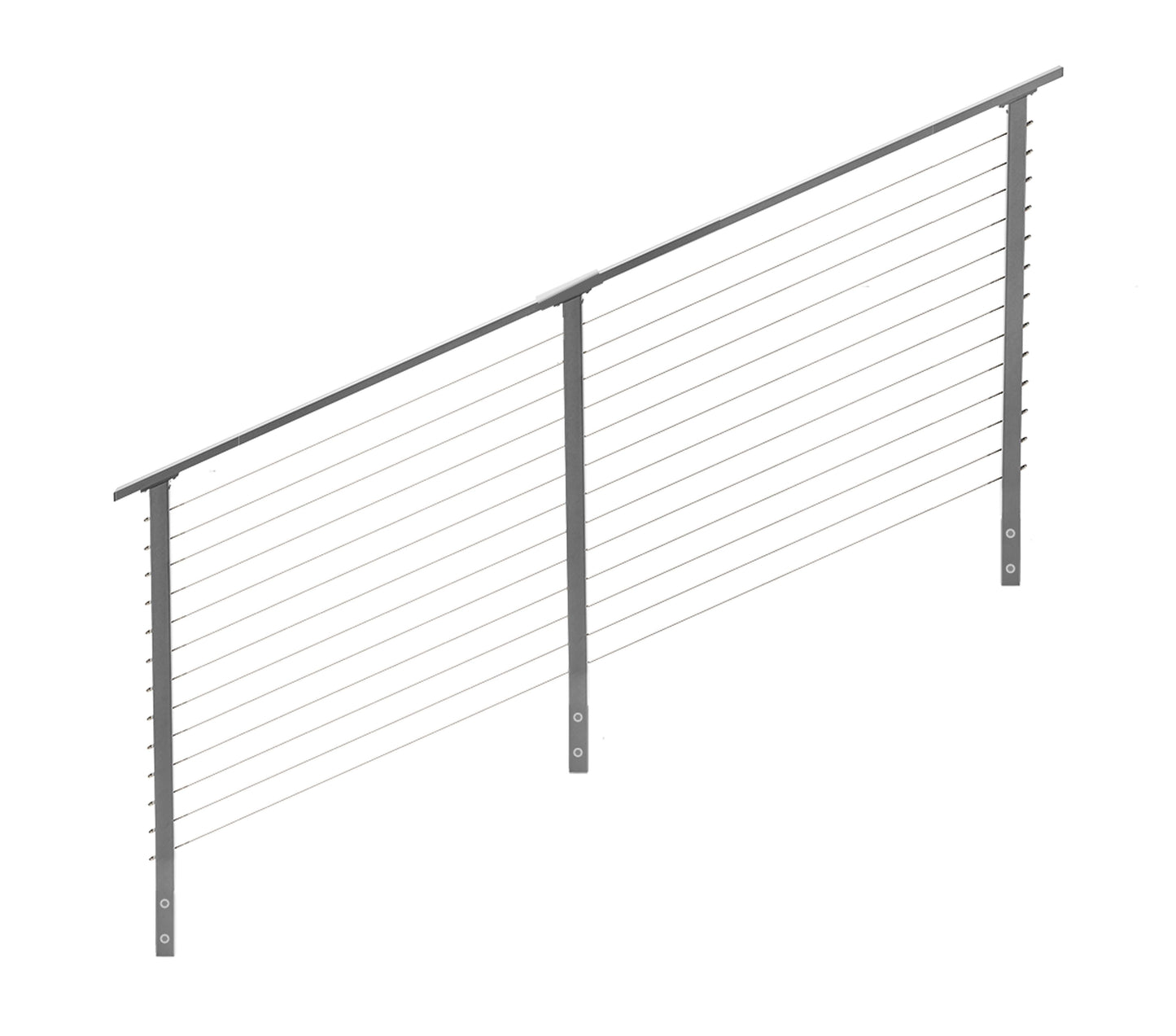 10 ft. Stair Cable Railing, 42 in. Face Mount, Grey , Stainless