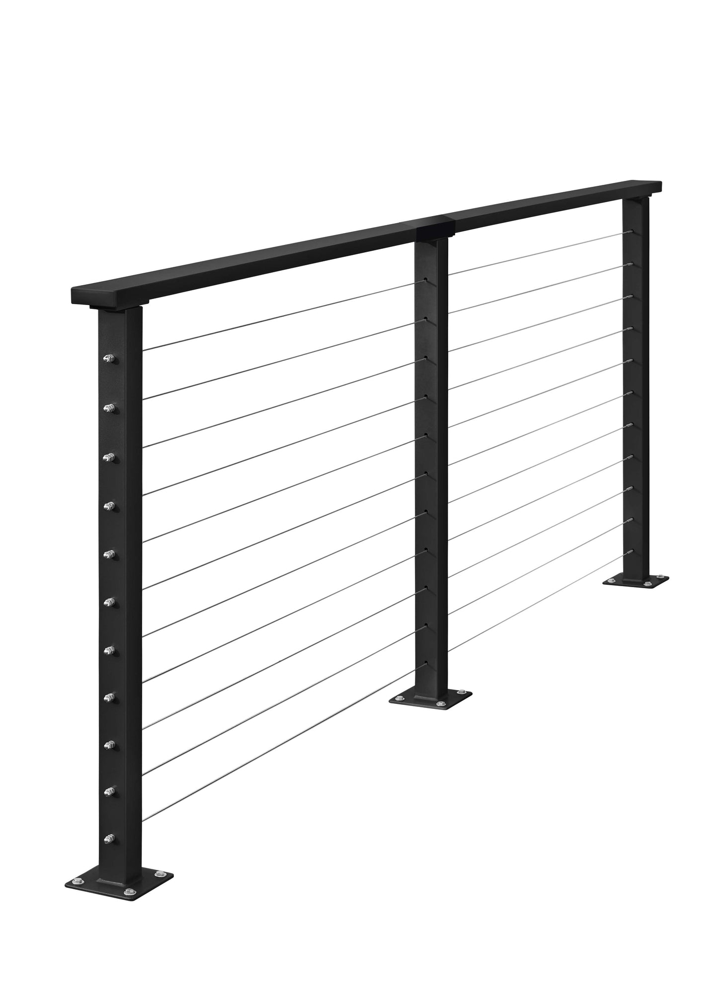 11 ft. Deck Cable Railing, 36 in. Base Mount, Black , Stainless
