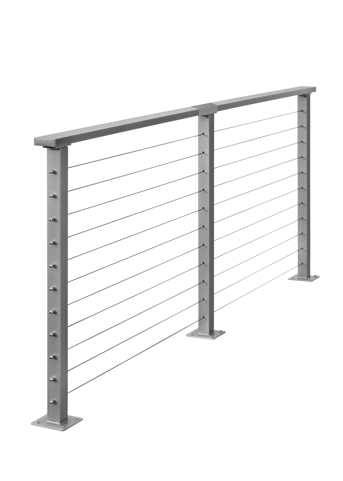 10 ft. Deck Cable Railing, 36 in. Base Mount, Grey