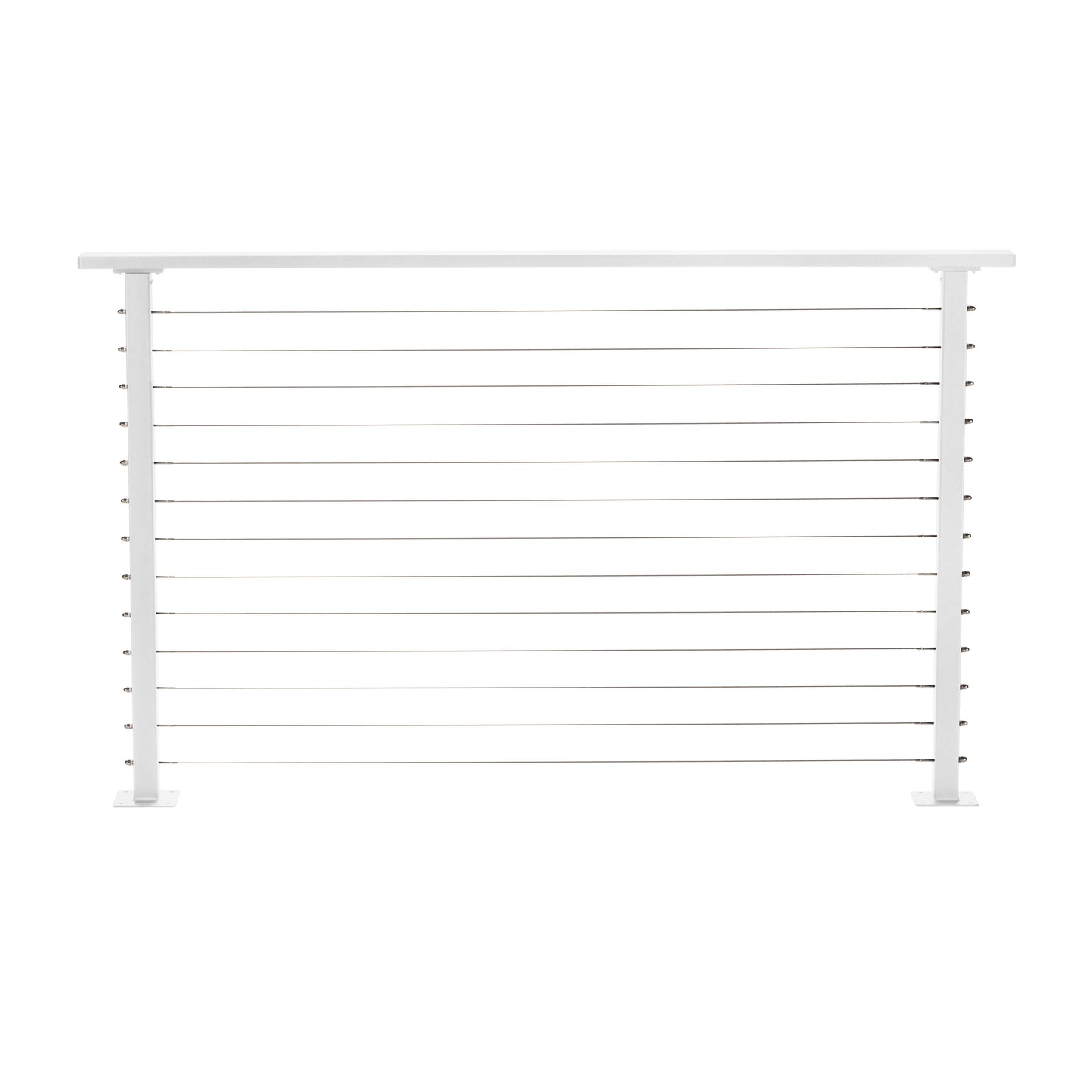 6 ft. Deck Cable Railing, 36 in. Base Mount, White