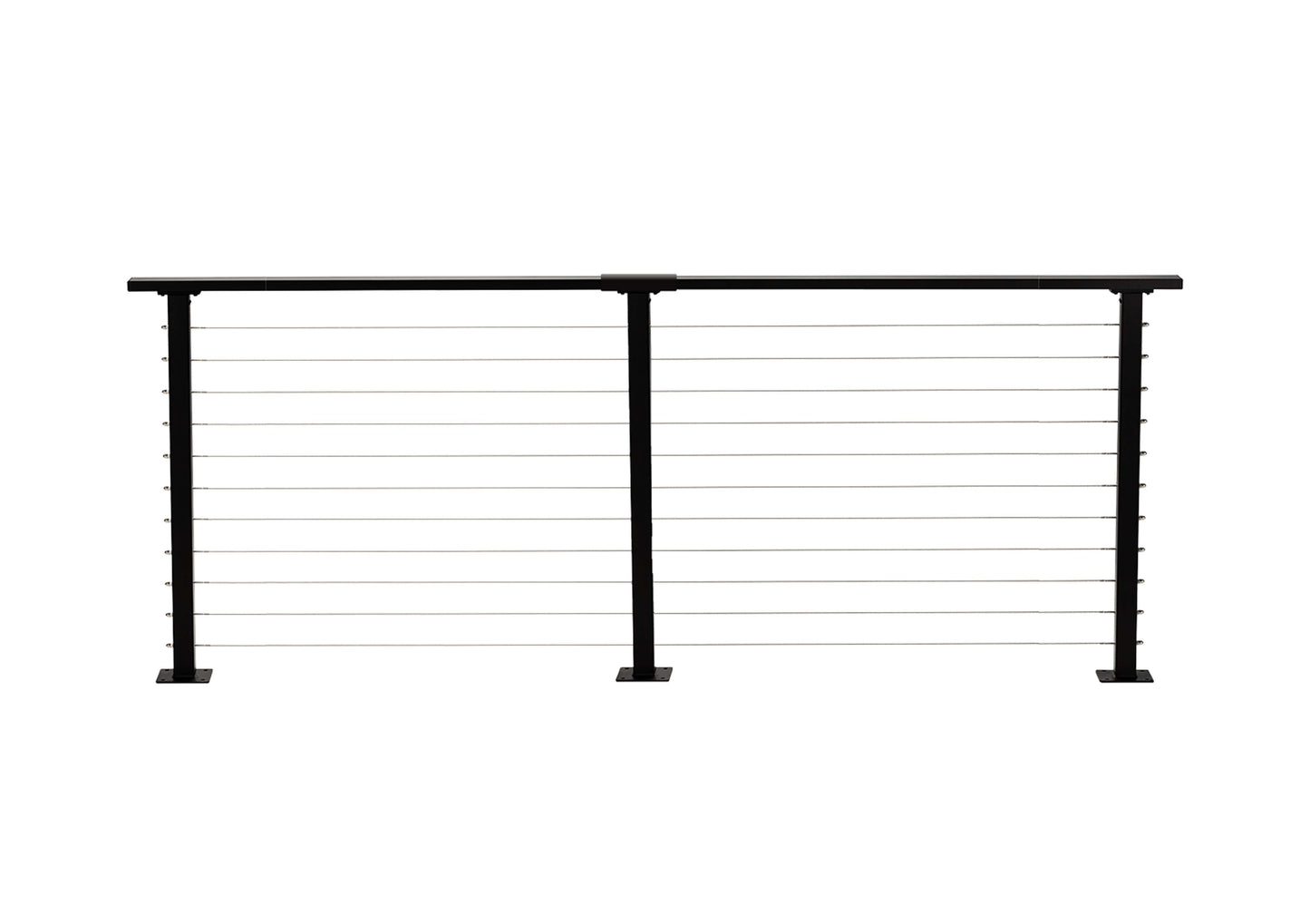 11 ft. Deck Cable Railing, 36 in. Base Mount, Black