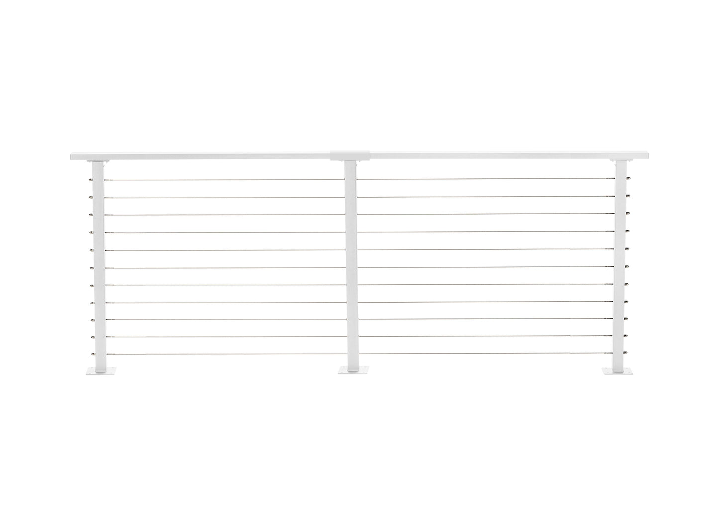 10 ft. Deck Cable Railing, 36 in. Base Mount, White