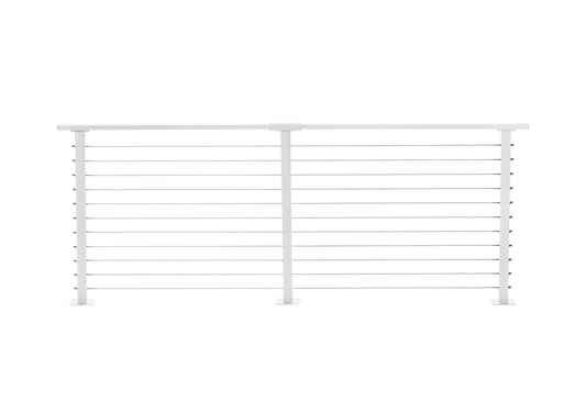 10 ft. Deck Cable Railing, 36 in. Base Mount, White