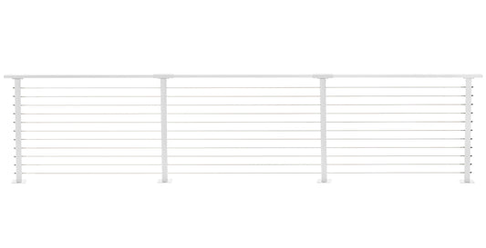 14 ft. Deck Cable Railing, 36 in. Base Mount, White