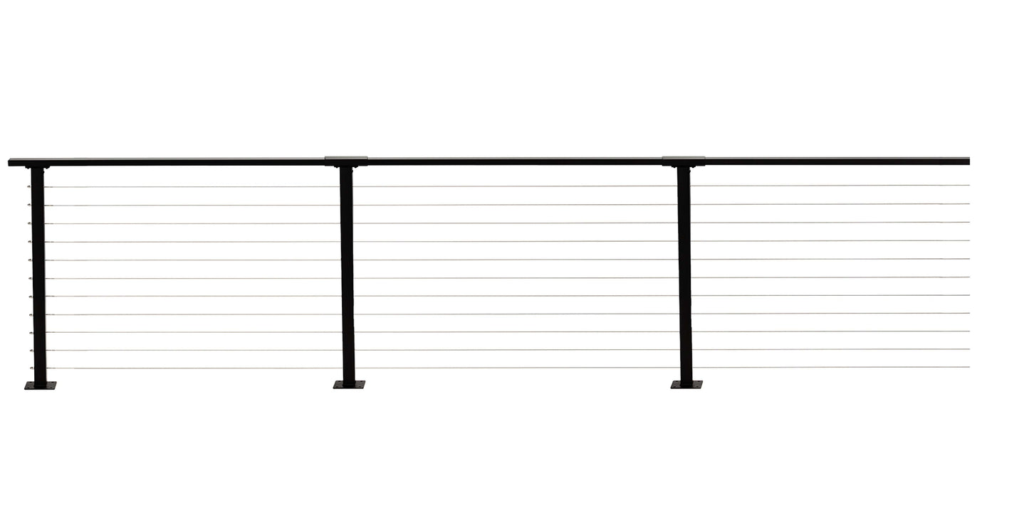 19 ft. Deck Cable Railing, 36 in. Base Mount, Black