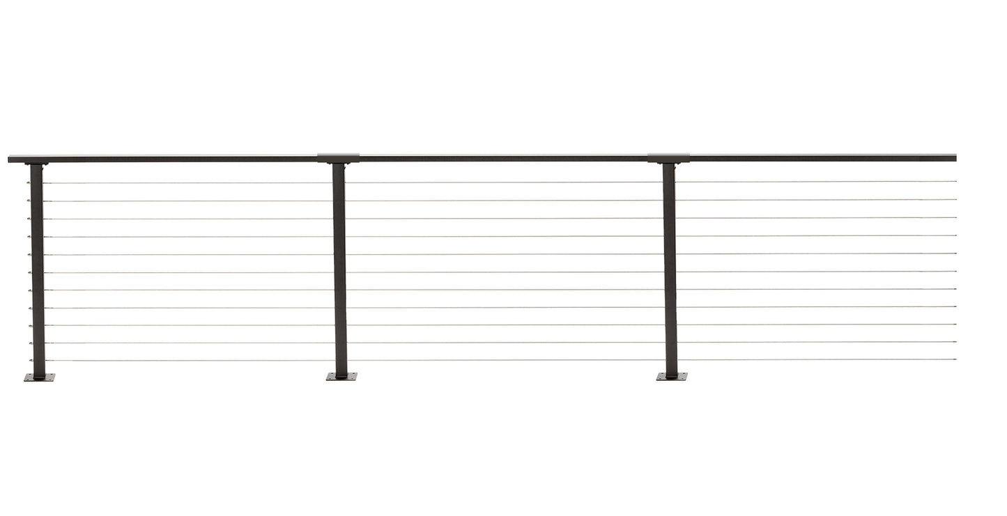 70 ft. x 36 in. Bronze Deck Cable Railing, Base Mount