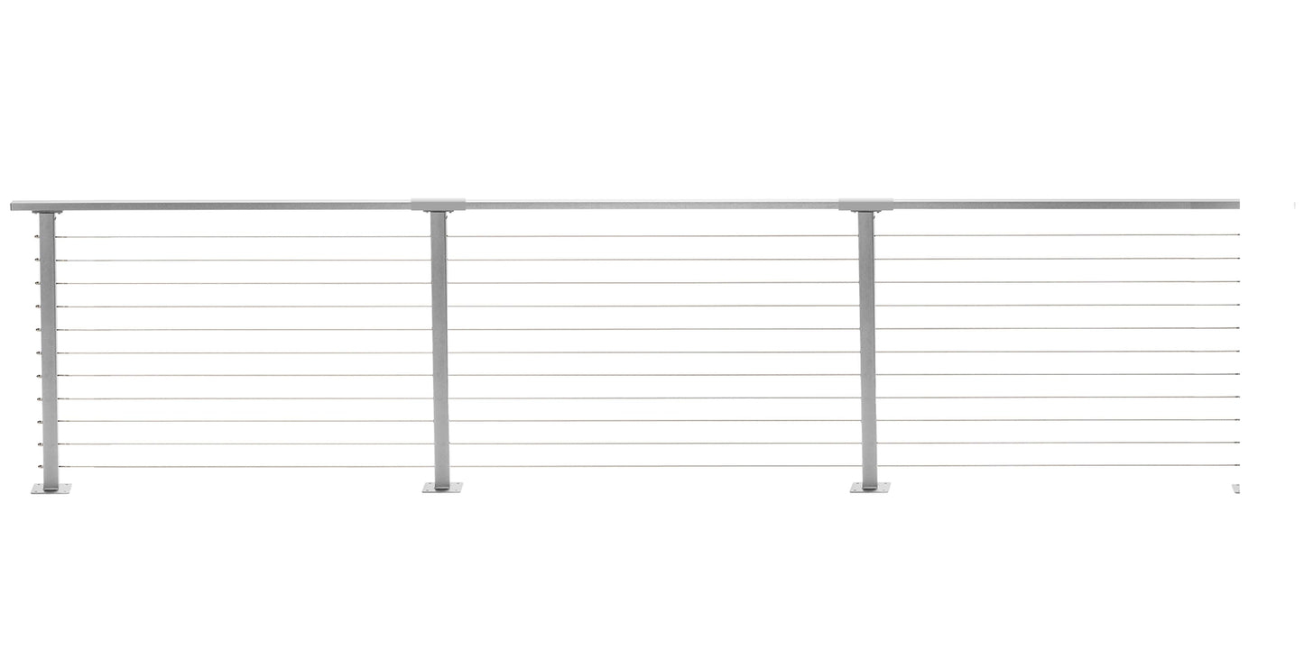 45 ft. Deck Cable Railing, 36 in. Base Mount, Grey , Stainless