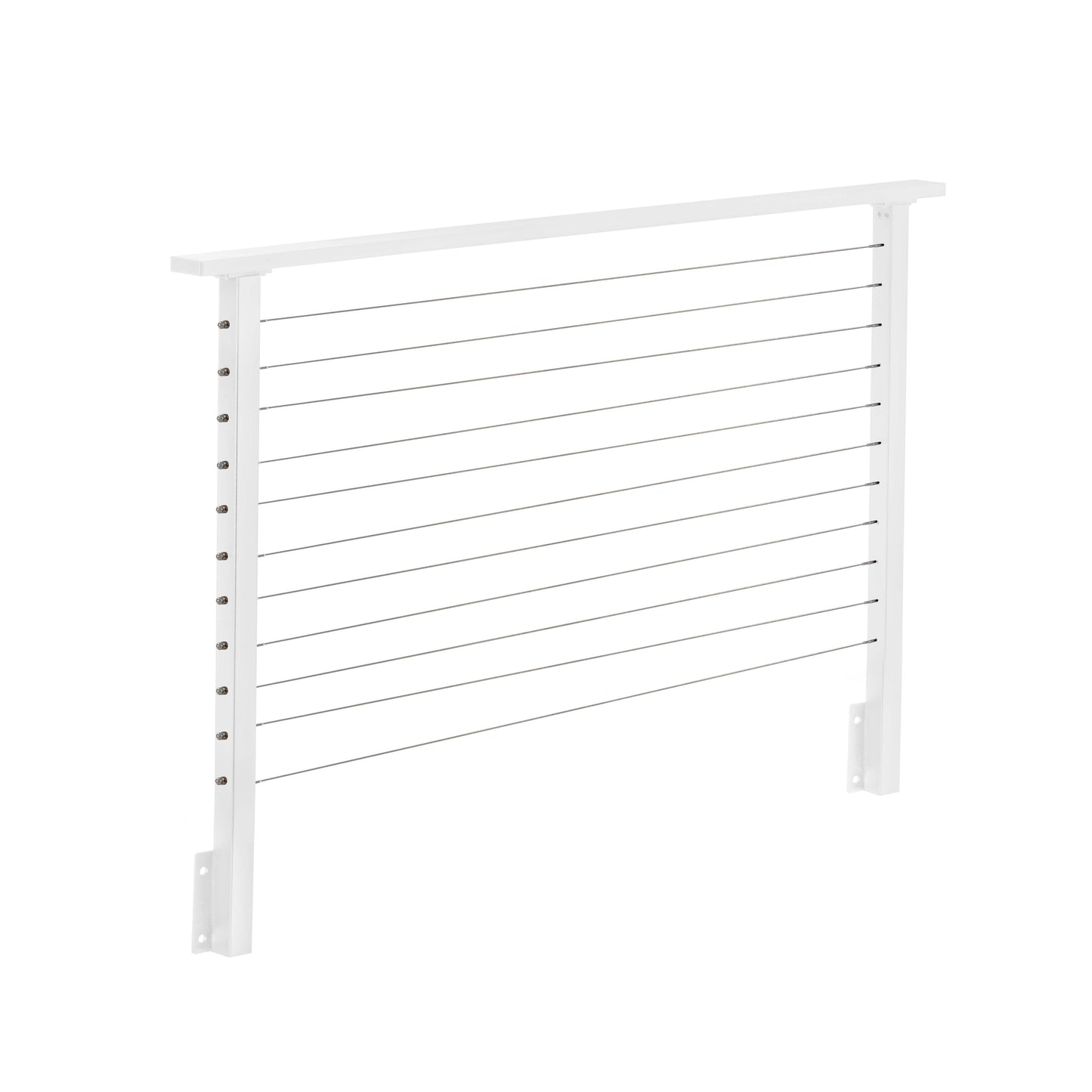 4 ft. Deck Cable Railing, 36 in. Face Mount, White , Stainless