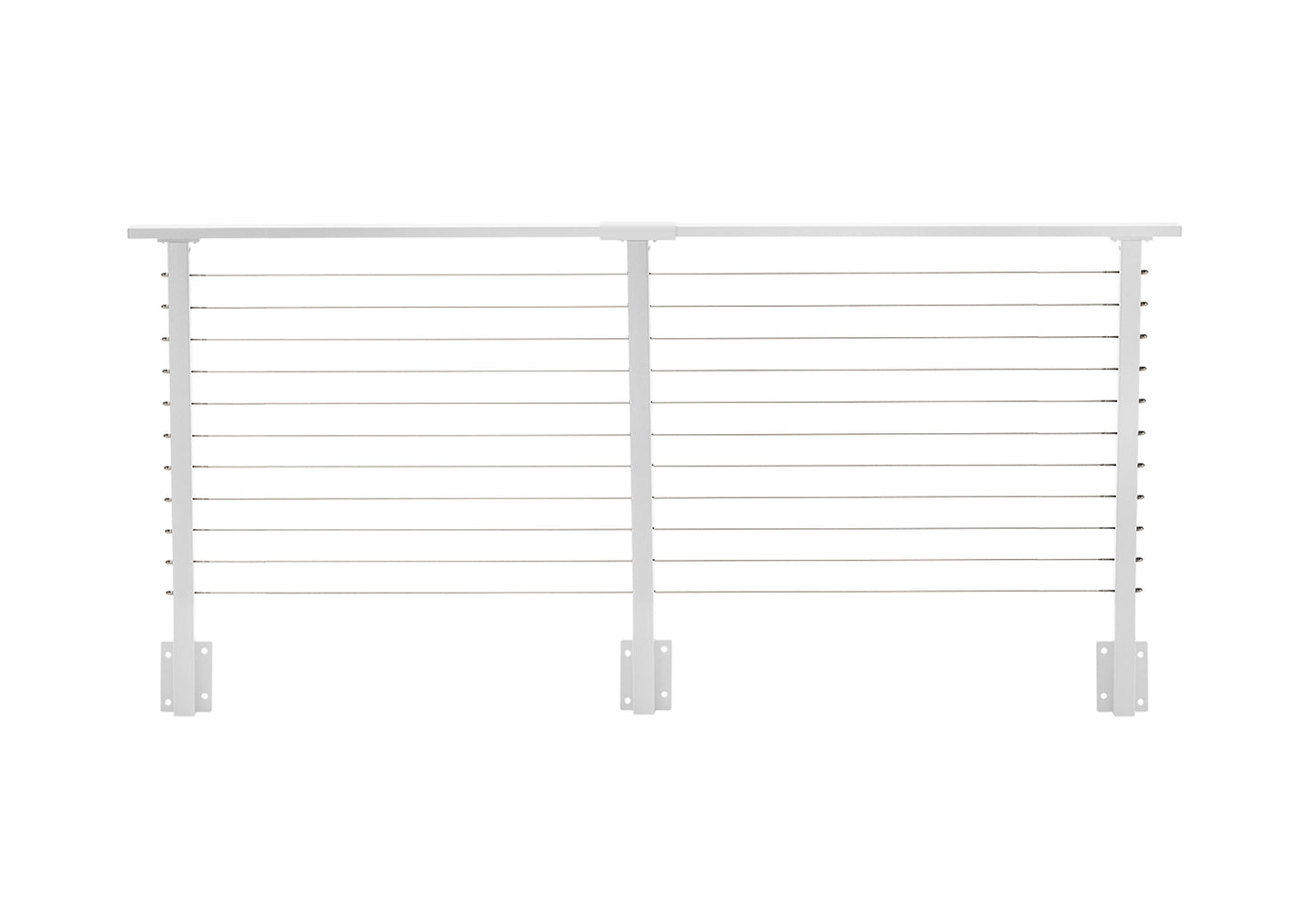 12 ft. Deck Cable Railing, 36 in. Face Mount, White