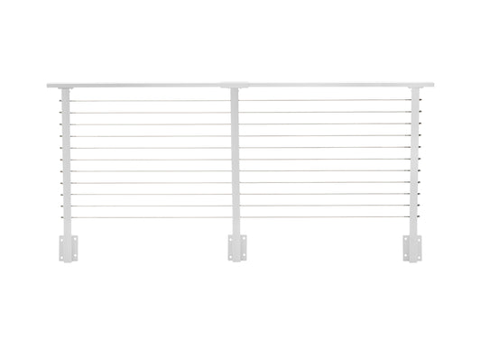 12 ft. Deck Cable Railing, 36 in. Face Mount, White