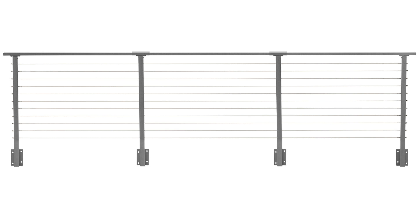 17 ft. Deck Cable Railing, 36 in. Face Mount, Grey , Stainless