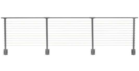 15 ft. Deck Cable Railing, 36 in. Face Mount, Grey