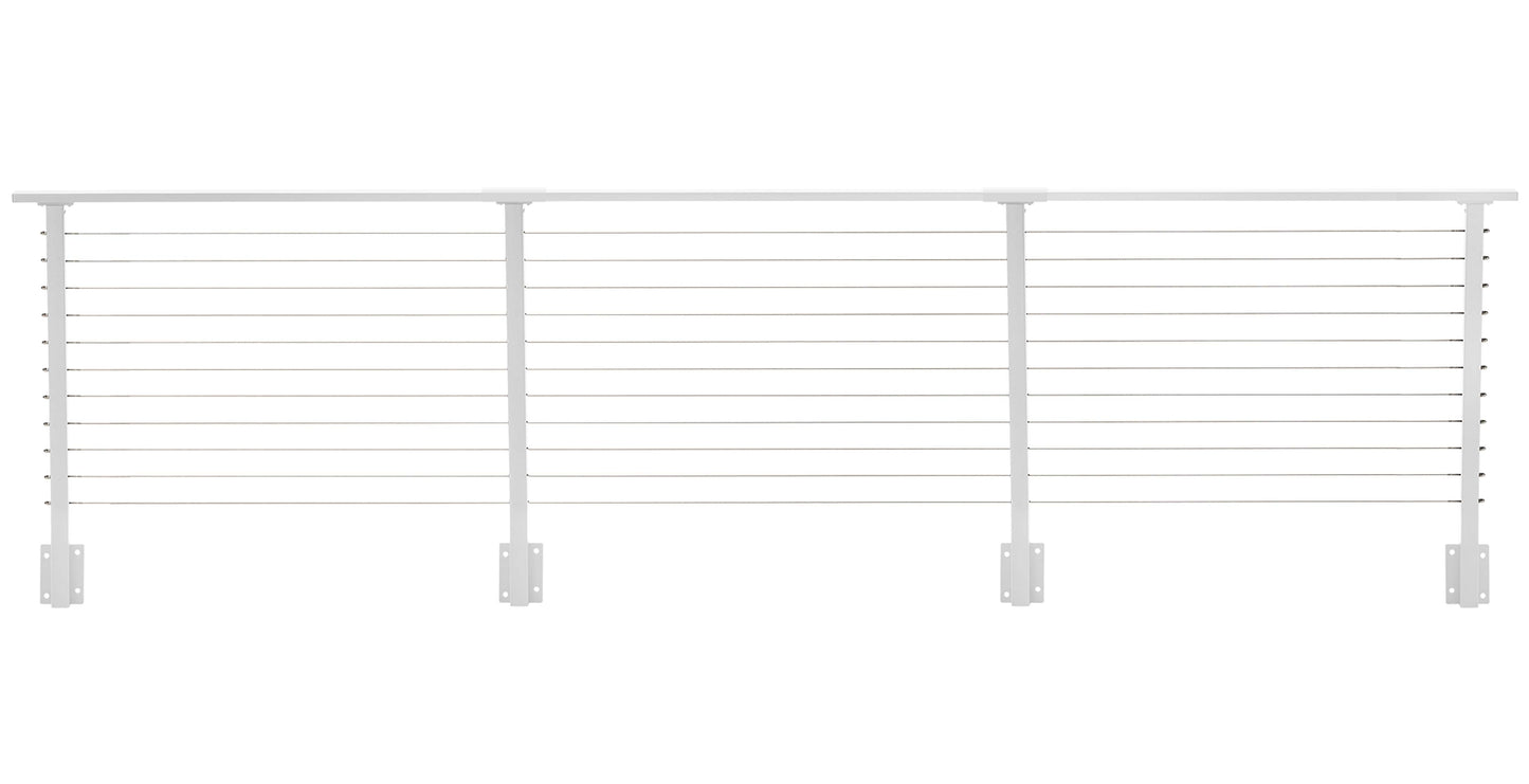 17 ft. Deck Cable Railing, 36 in. Face Mount, White