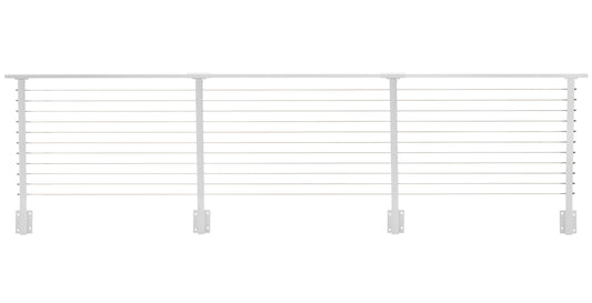 16 ft. Deck Cable Railing, 36 in. Face Mount, White