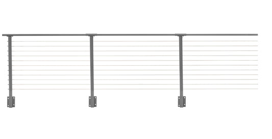 19 ft. Deck Cable Railing, 36 in. Face Mount, Grey