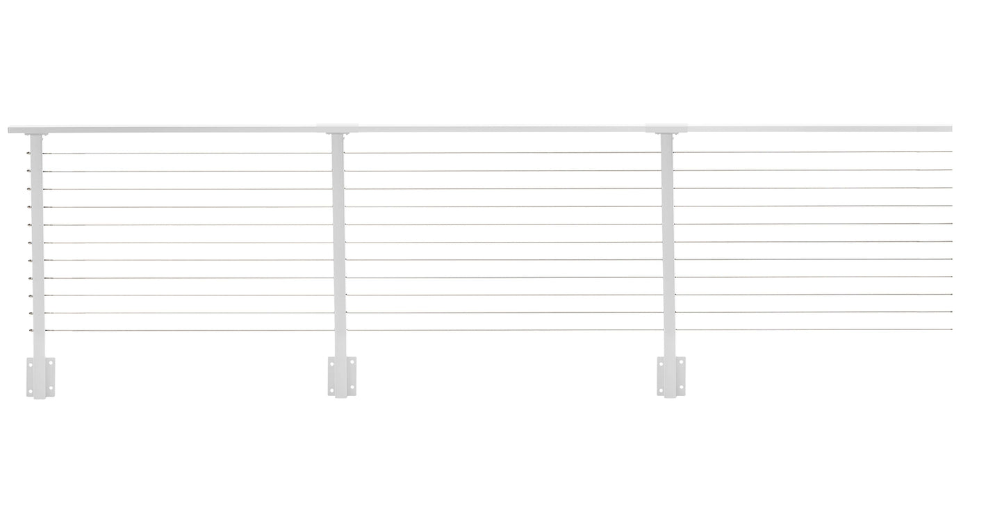 34 ft. Deck Cable Railing, 36 in. Face Mount, White , Stainless