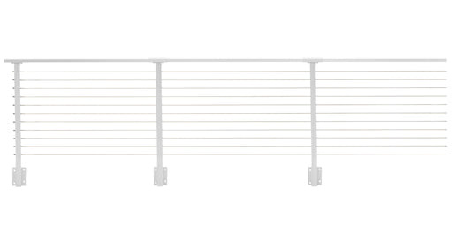 28 ft. Deck Cable Railing, 36 in. Face Mount, White , Stainless