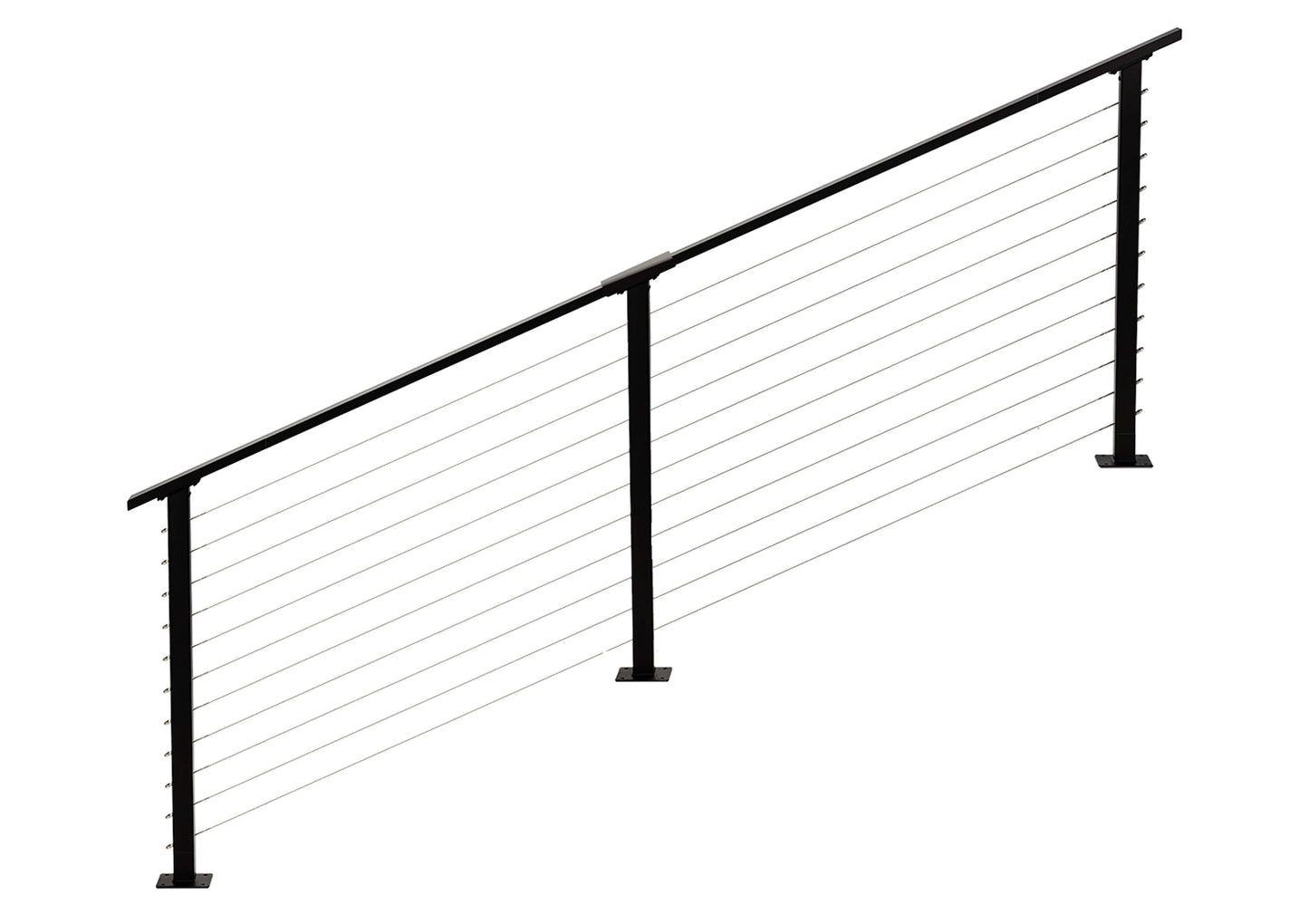 10 ft. Black Stair Cable Railing 36 in. Base Mount