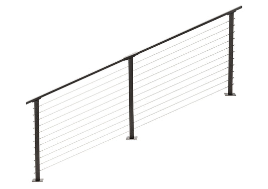 10 ft. Stair Cable Railing, 36 in. Base Mount, Bronze , Stainless